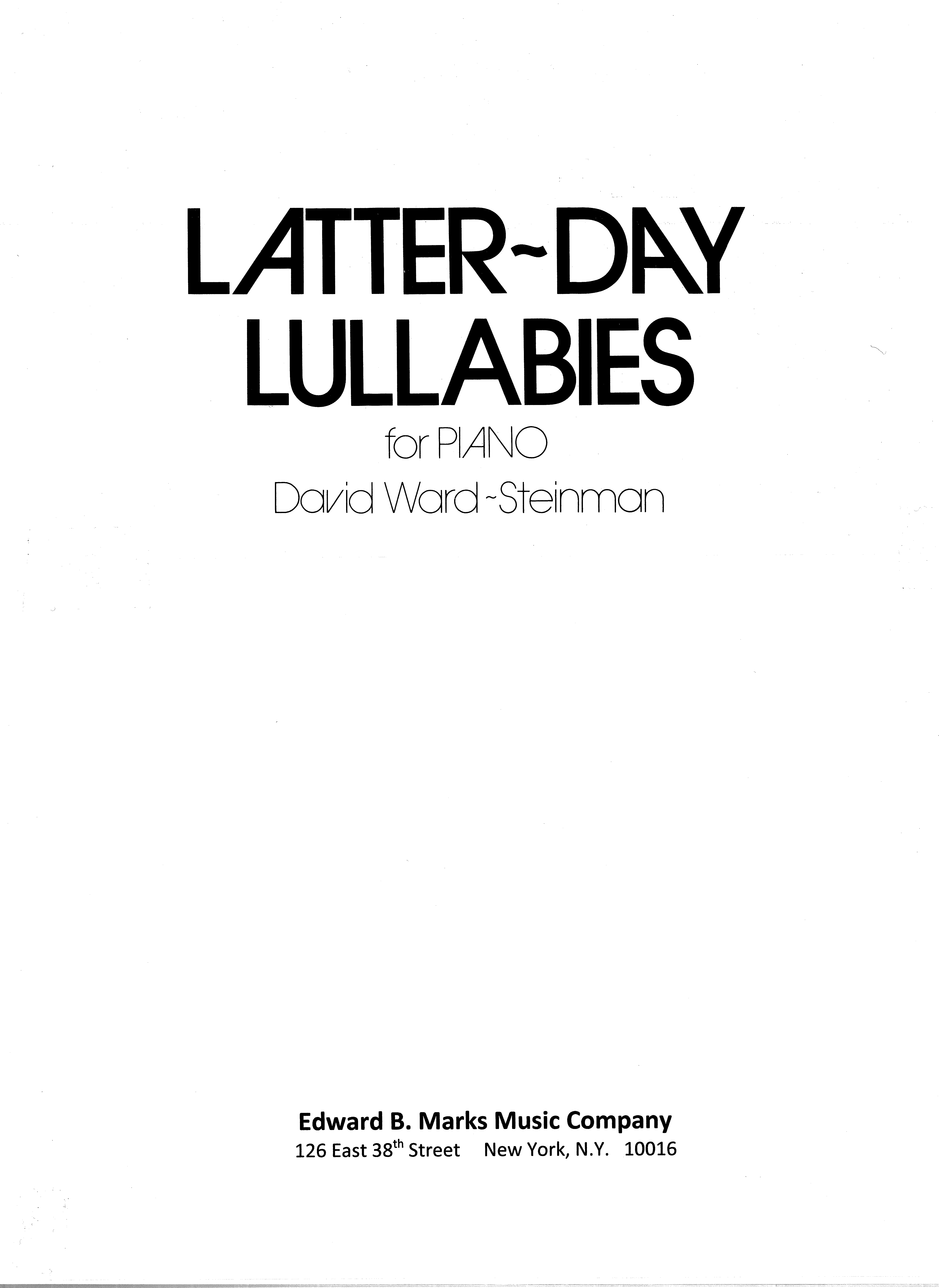 Latter-Day Lullabies for Piano Solo